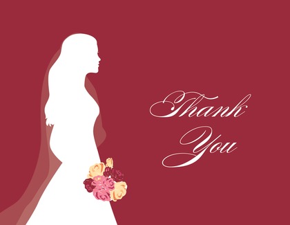 Walking Bride Charcoal Thank You Cards