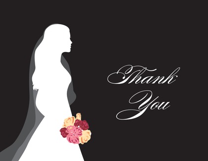 Walking Bride Brown Thank You Cards