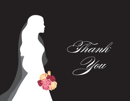 Walking Bride Charcoal Thank You Cards