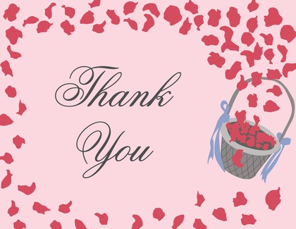 Petal Basket Blue Thank You Cards