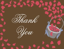 Petal Basket Brown Thank You Cards