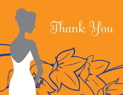 Charming Beautiful Bride Flowers Thank You Cards