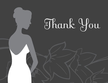 Bride on Flowers Pink Thank You Cards