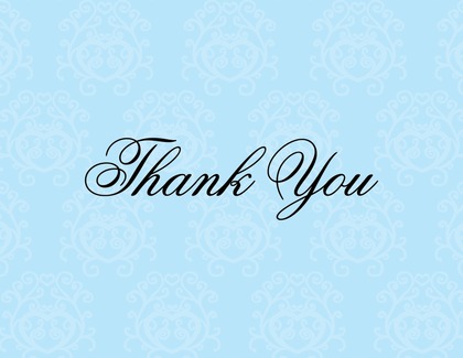 Modern Navy Damask Thank You Cards