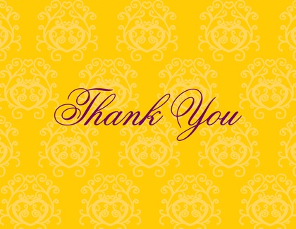 Magenta Damask Thank You Cards