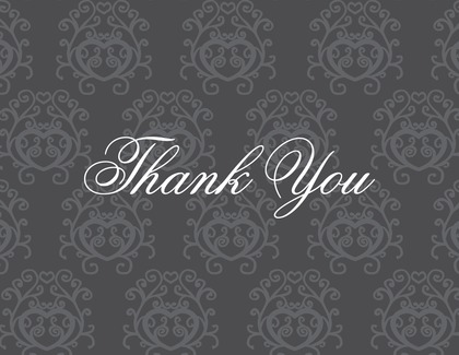 Magenta Damask Thank You Cards