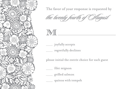 Formal Grey Classic Patterned Party Invitations