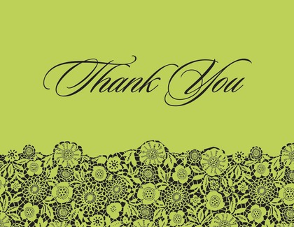 Black Floral Patterned In Pink Thank You Cards