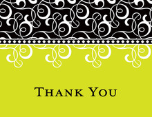 Green Leafy Flourish Thank You Cards