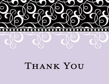 Black Blue Flourish Thank You Cards