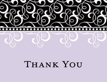 Black Lavender Flourish Thank You Cards