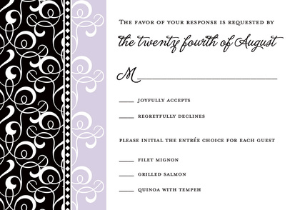 Lavender Patterned Flourish Wedding Invitations