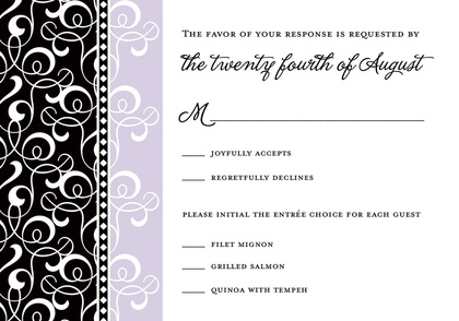 Lavender Pattern Flourish Enclosure Cards