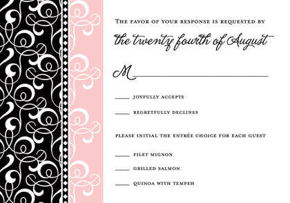 Pink Pattern Flourish Enclosure Cards