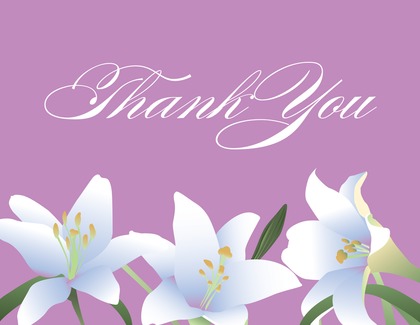 Elegant Spring Velvet Lilies Thank You Cards