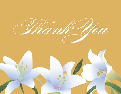 Elegant Spring Velvet Lilies Thank You Cards