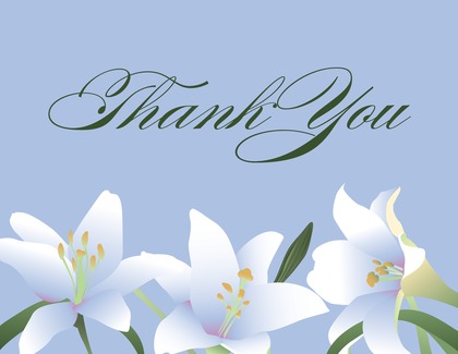 Elegant Spring Velvet Lilies Thank You Cards