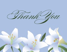 Velvet Lilies Blue Thank You Cards