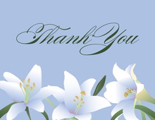 Velvet Lilies Blue Thank You Cards