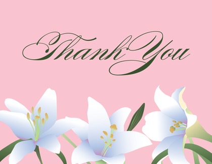 Elegant Spring Velvet Lilies Thank You Cards