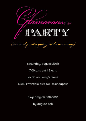 Script Glamorous Lime Party Invitations