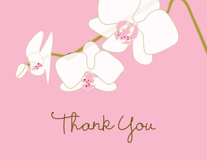 Blooming Orchid Black Thank You Cards