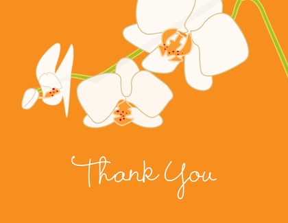 Blooming Orchid Black Thank You Cards