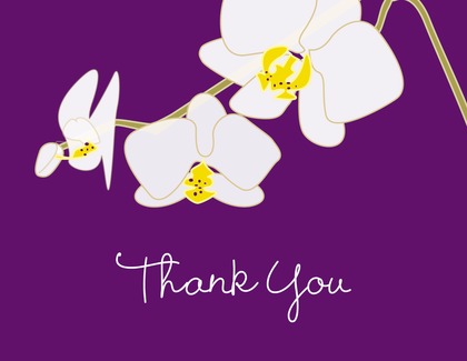 Blooming Orchid Blue Thank You Cards