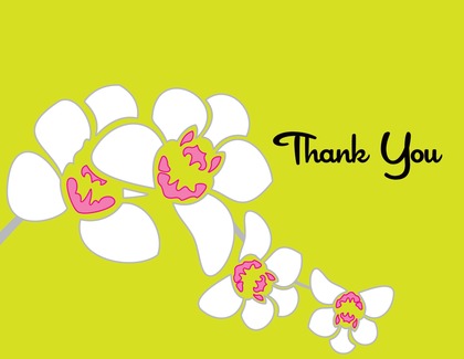 Clean Modern White Floral Thank You Cards