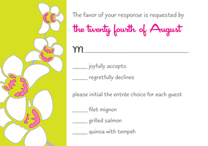 Modern Orchid Pink RSVP Cards