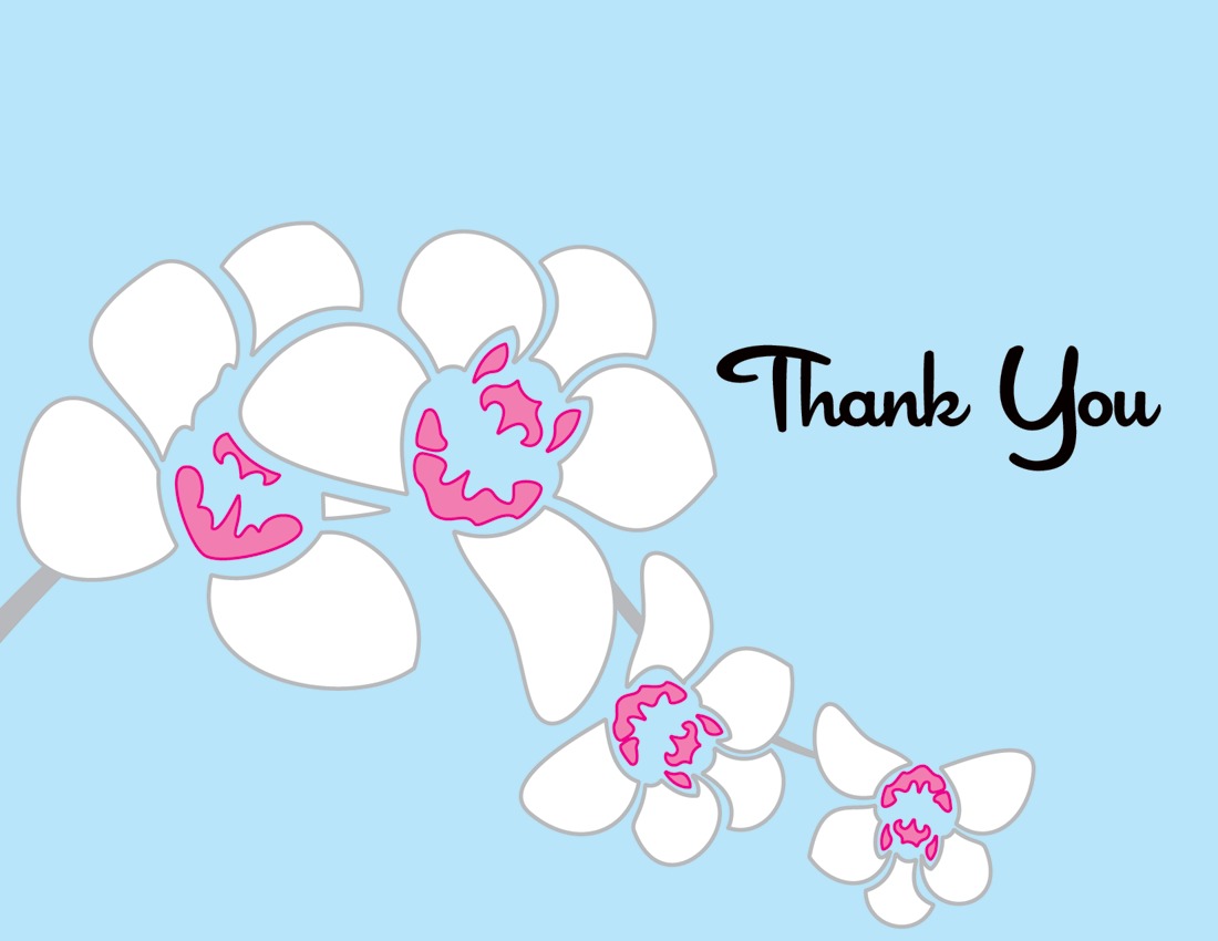 Modern Orchid Blue Thank You Cards