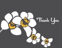 Modern Orchid Charcoal Thank You Cards