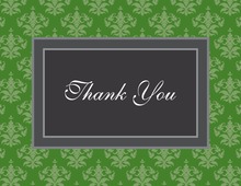 Classic Flourish Green Thank You Cards
