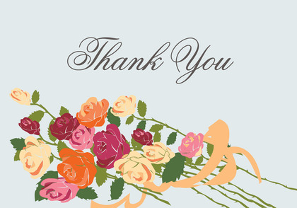 Bridal Bouquet Pink Thank You Cards
