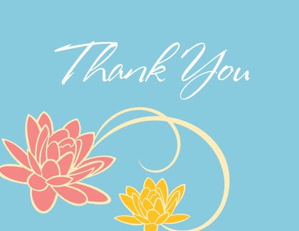 Bright Floral Breeze In Yellow Thank You Cards