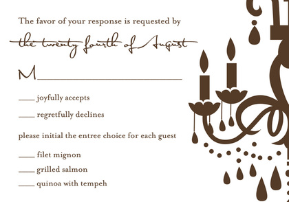 Modern Superb Chandelier Brown Rehearsal Invitation