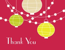 Lantern Glow Red Thank You Cards