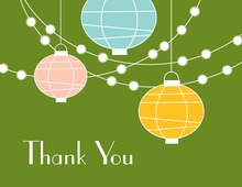 Lantern Glow Green Thank You Cards