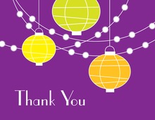 Lantern Glow Purple Thank You Cards