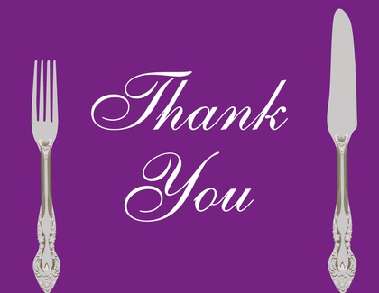 Illustrating Cutlery In Bright Red Thank You Cards