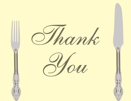 Illustrating Cutlery In Bright Red Thank You Cards