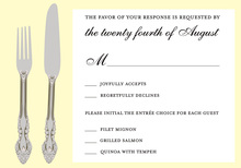 Cutlery Cream RSVP Cards