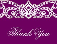 Embellished Vine Purple Thank You Cards
