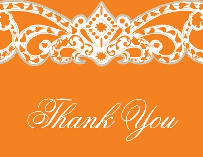 Elegant Vine Frame Orange Enclosure Cards