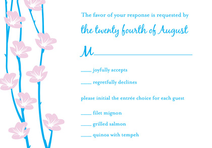 Floral String Modern Blue Enclosure Cards