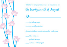 Floral String Blue RSVP Cards