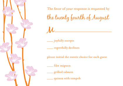 Trendy Floral String RSVP Cards