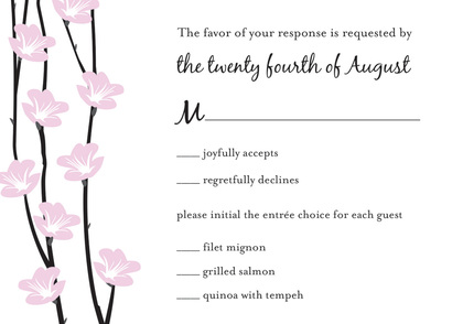 Floral String Modern Black Enclosure Cards