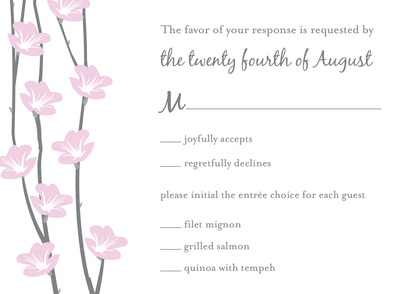 Floral String Pink RSVP Cards