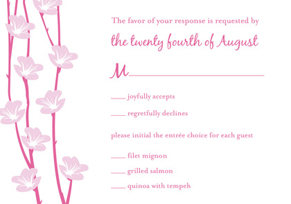 Floral String Subtle Pink Enclosure Cards